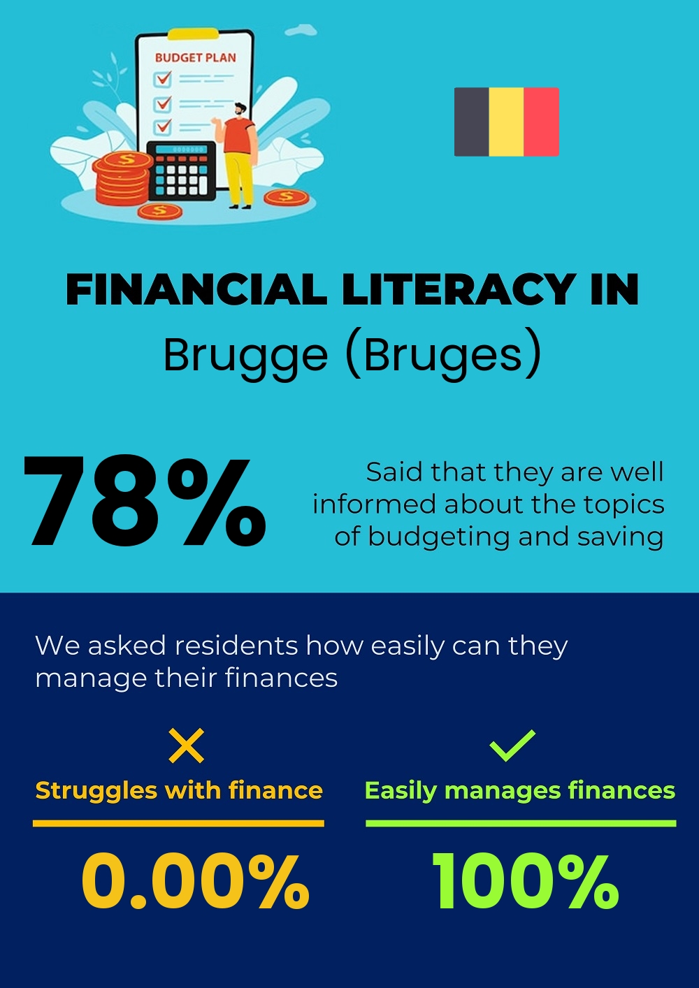 Financial literacy and difficulty in budgeting and financial planning in Brugge (Bruges)