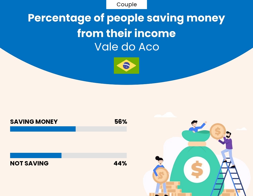 Percentage of couples who manage to save money from their income every month in Vale do Aco