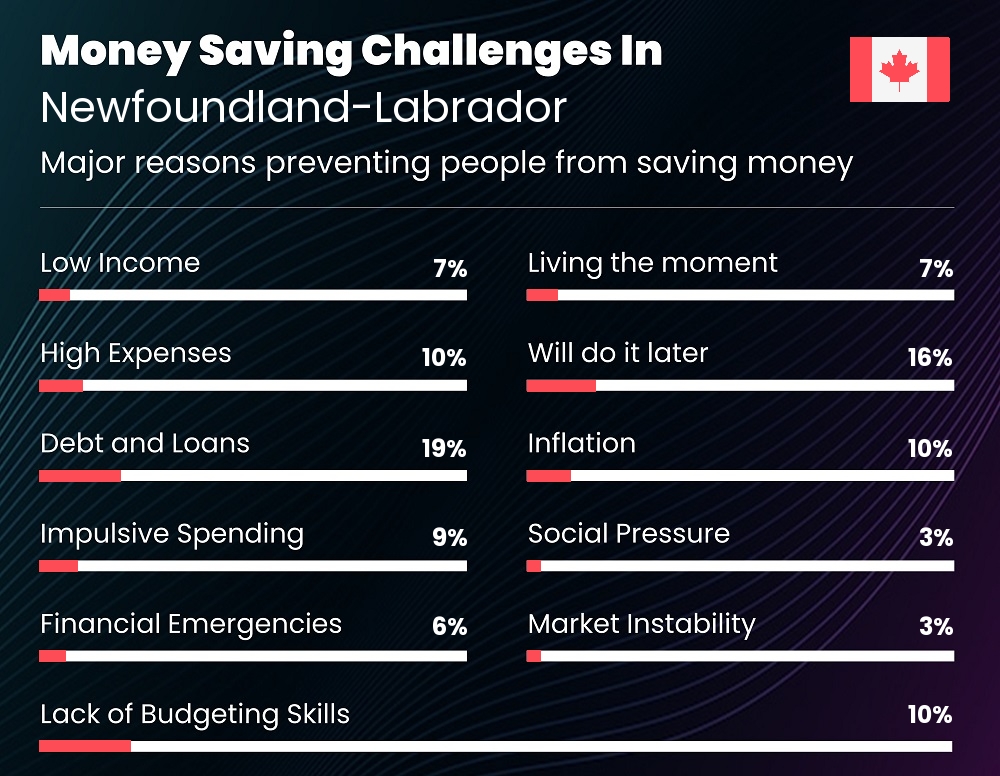 Reasons that make it difficult for couples to save money in Newfoundland-Labrador