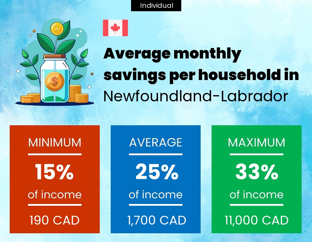 A single person savings to income ratio in Newfoundland-Labrador