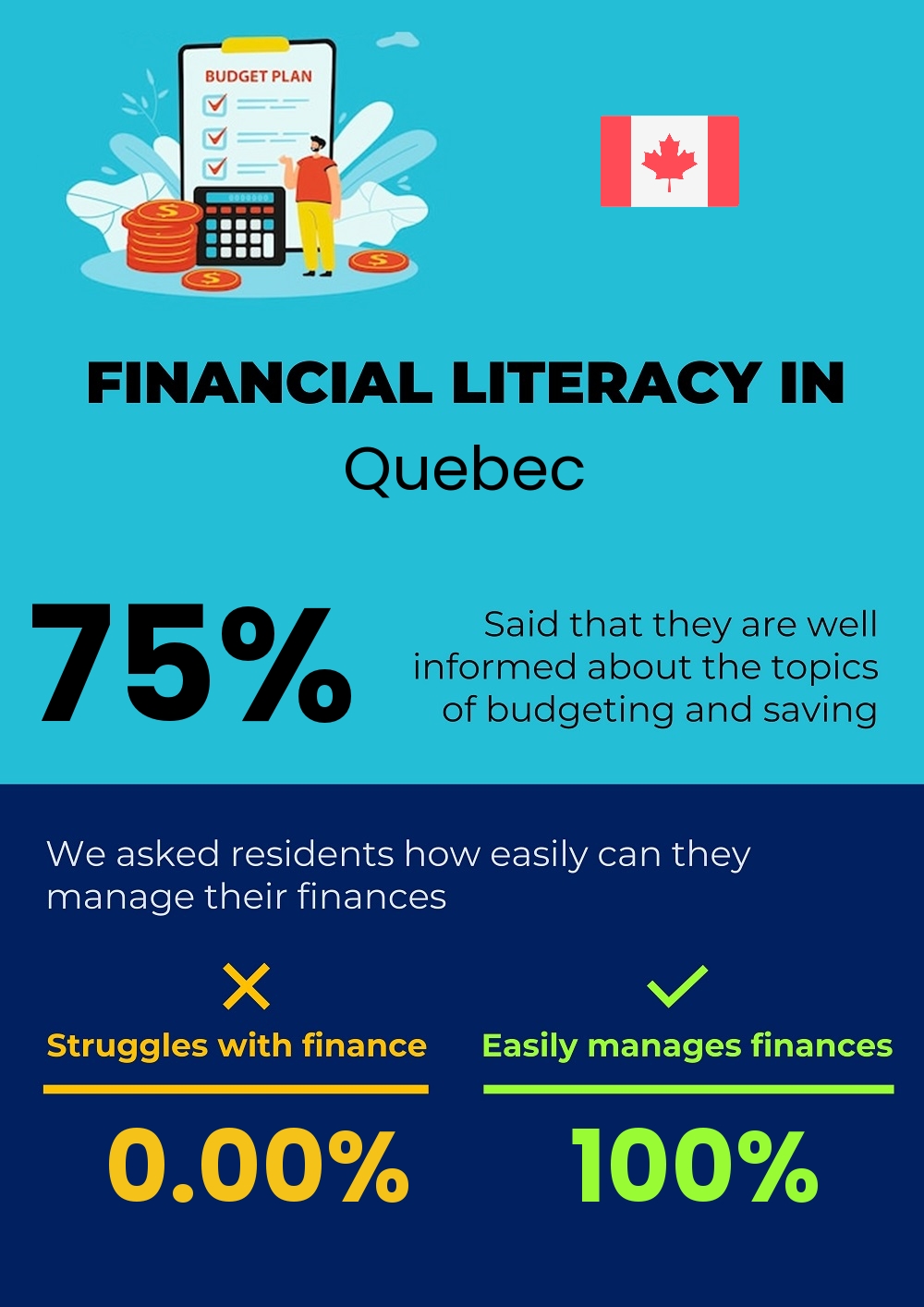 Financial literacy and difficulty in budgeting and financial planning in Quebec