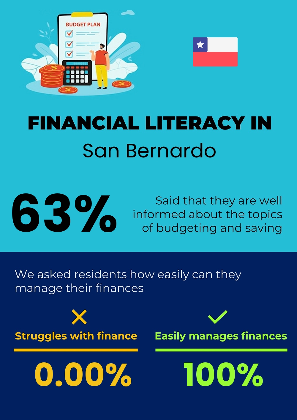 Financial literacy and difficulty in budgeting and financial planning in San Bernardo