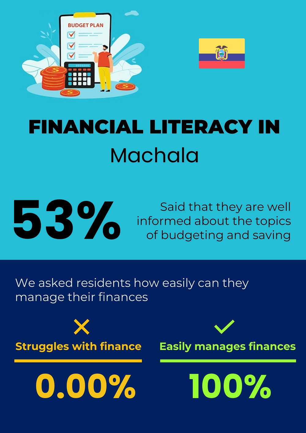 Financial literacy and difficulty in budgeting and financial planning for individuals in Machala