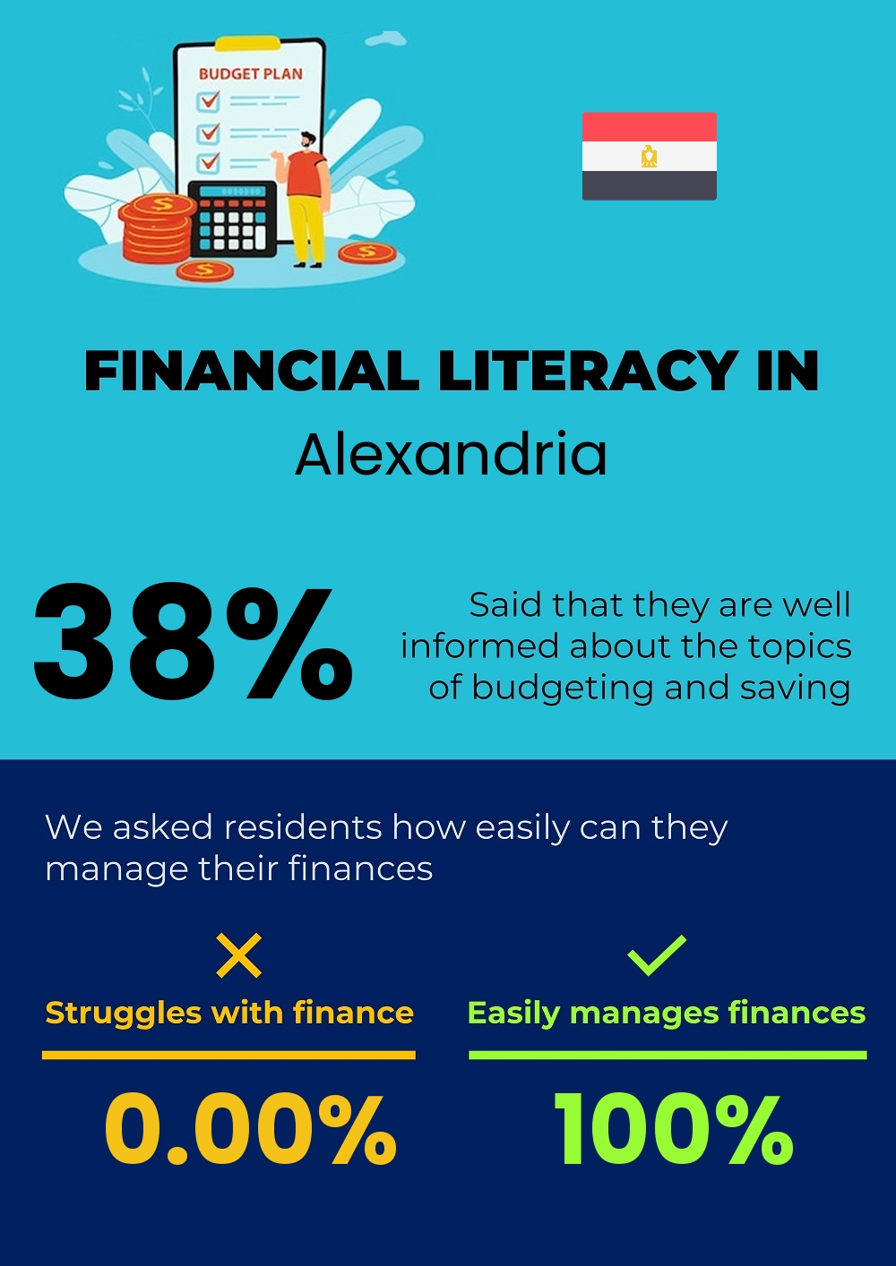 Financial literacy and difficulty in budgeting and financial planning in Alexandria