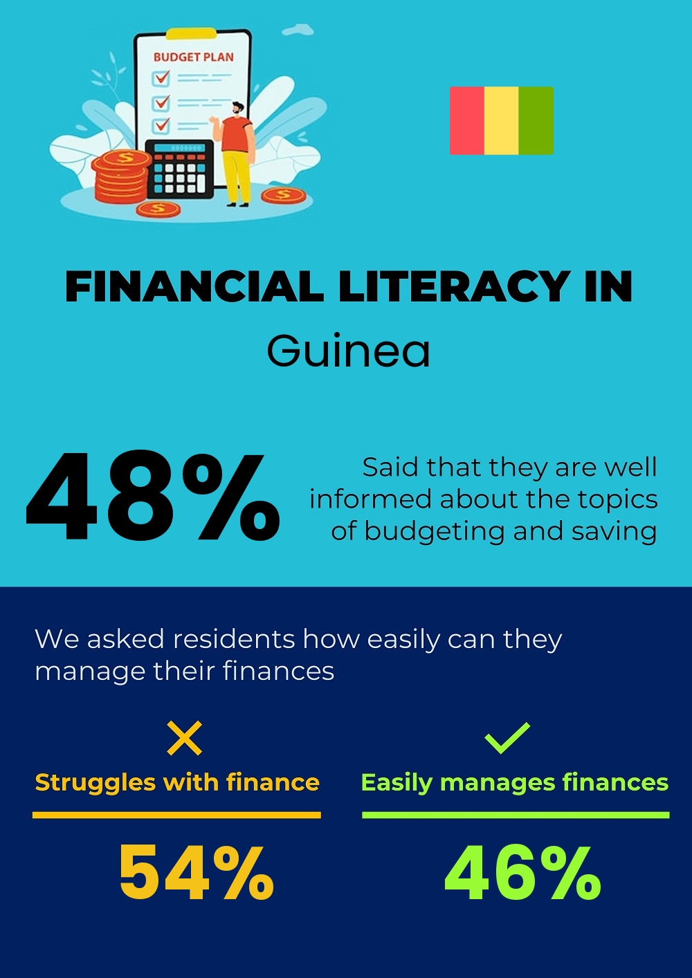 Financial literacy and difficulty in budgeting and financial planning in Guinea