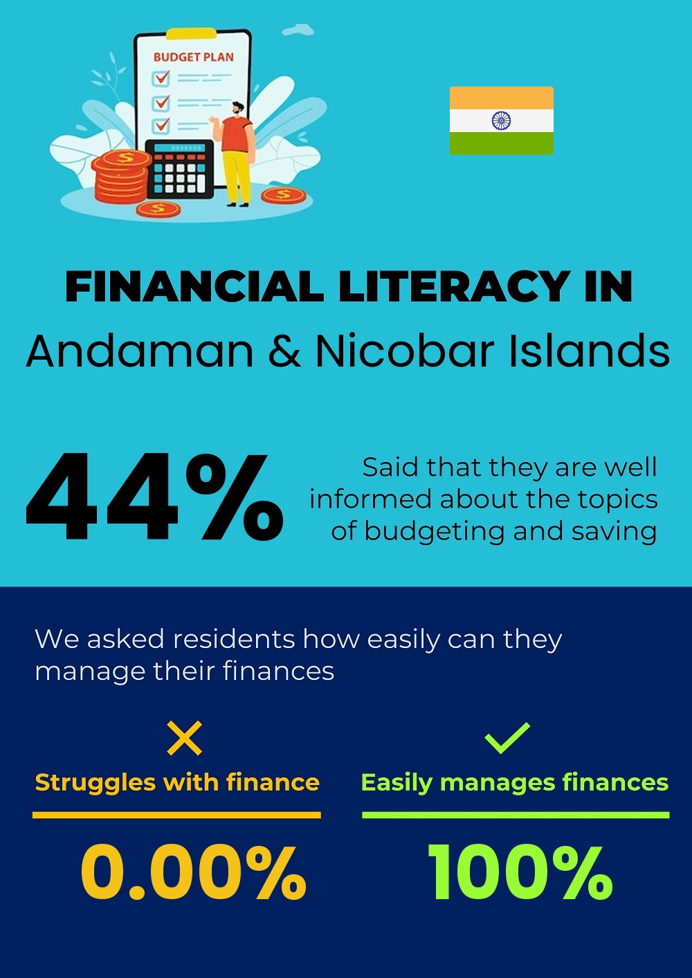 Financial literacy and difficulty in budgeting and financial planning for individuals in Andaman & Nicobar Islands