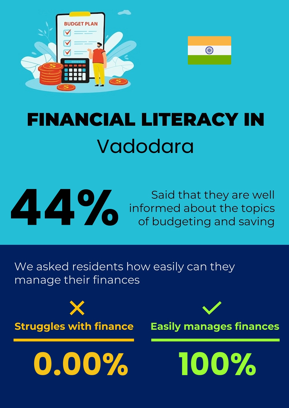 Financial literacy and difficulty in budgeting and financial planning in Vadodara