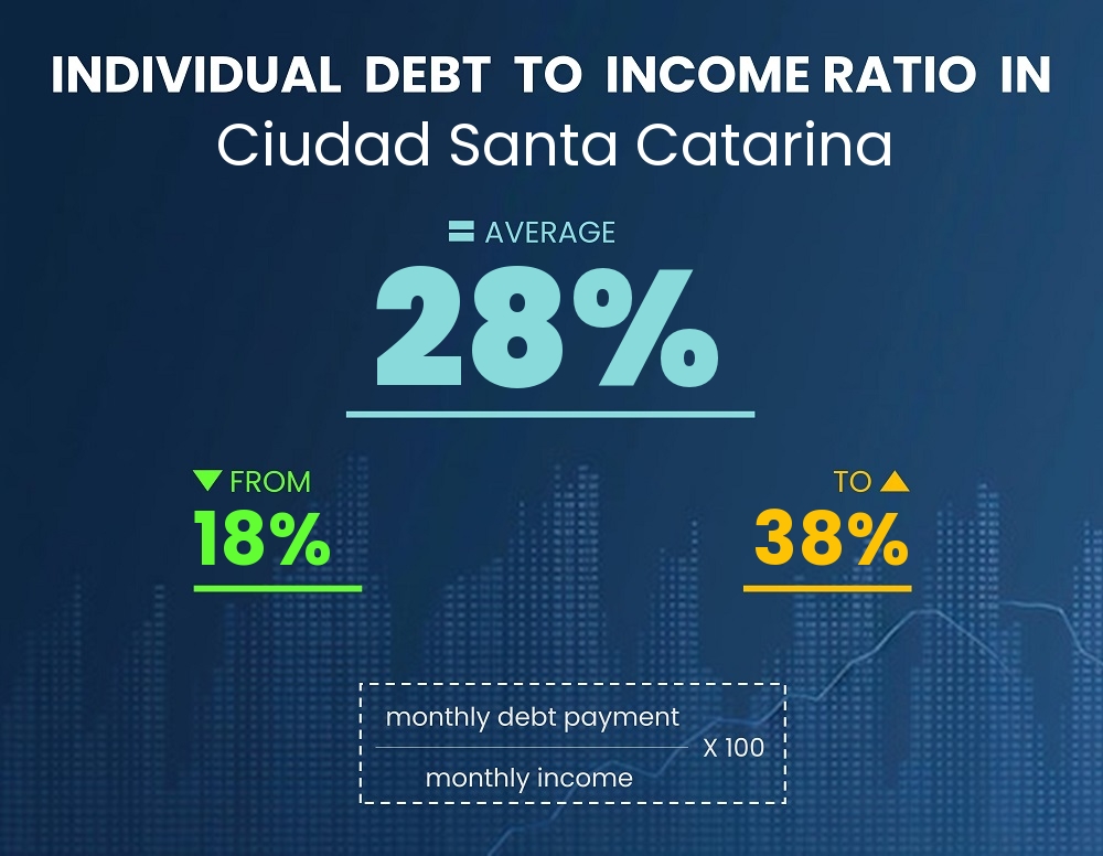 Chart showing debt-to-income ratio in Ciudad Santa Catarina