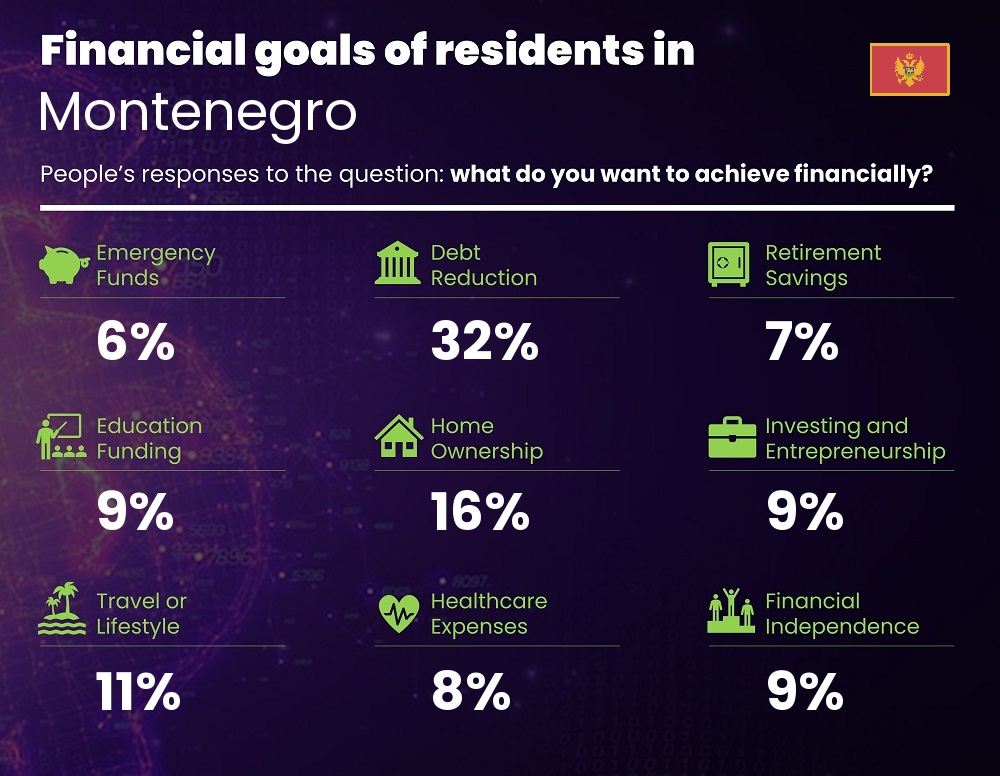 Financial goals and targets of single people living in Montenegro