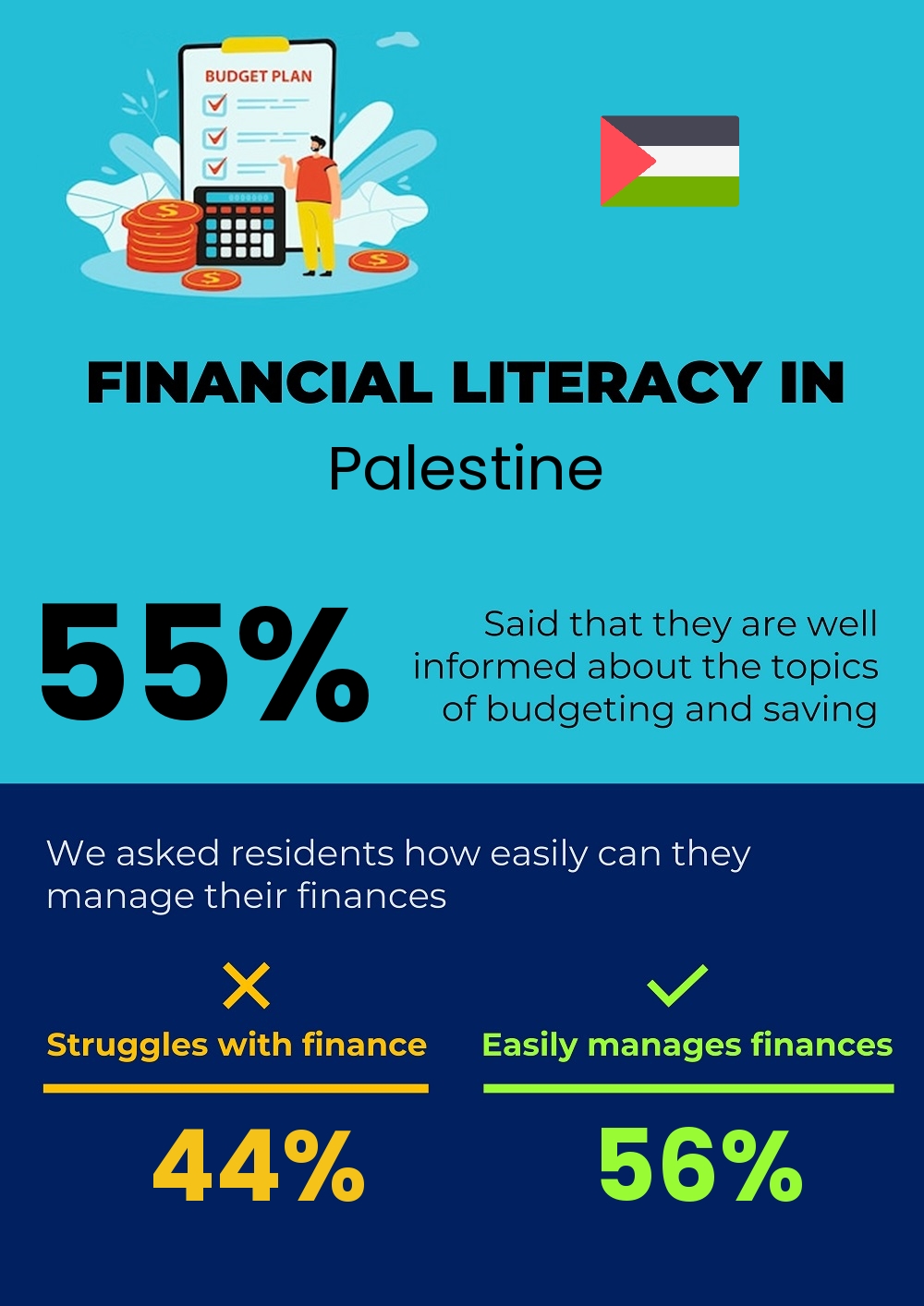 Financial literacy and difficulty in budgeting and financial planning for families in Palestine