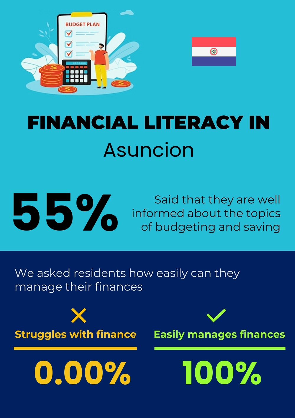 Financial literacy and difficulty in budgeting and financial planning for individuals in Asuncion