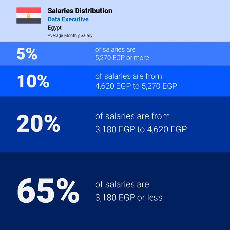 Median and salary distribution Egypt Data Executive