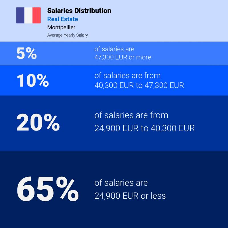Median and salary distribution Montpellier Real Estate