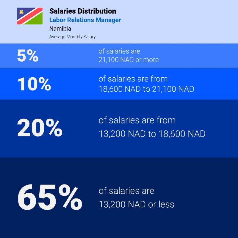 Median and salary distribution Namibia Labor Relations Manager