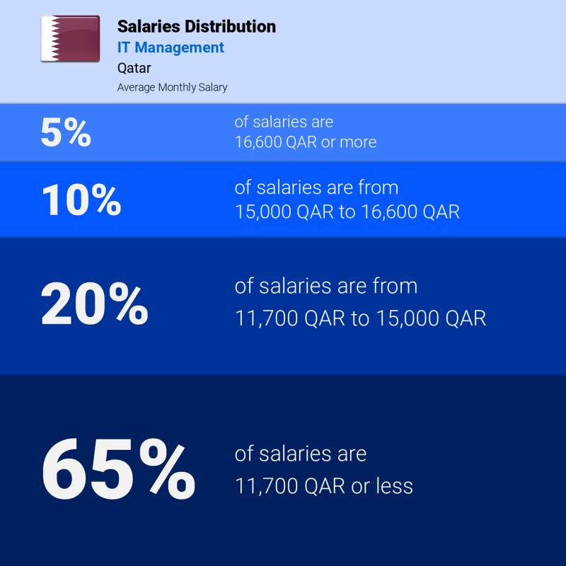 Median and salary distribution Qatar IT Management