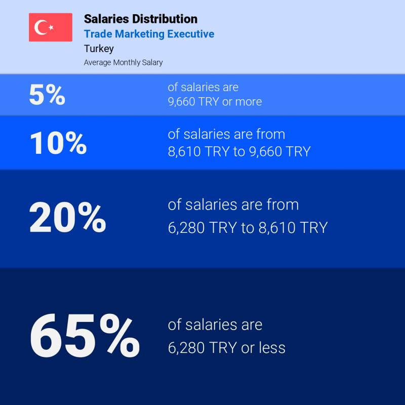 Median and salary distribution Ankara Trade Marketing Executive